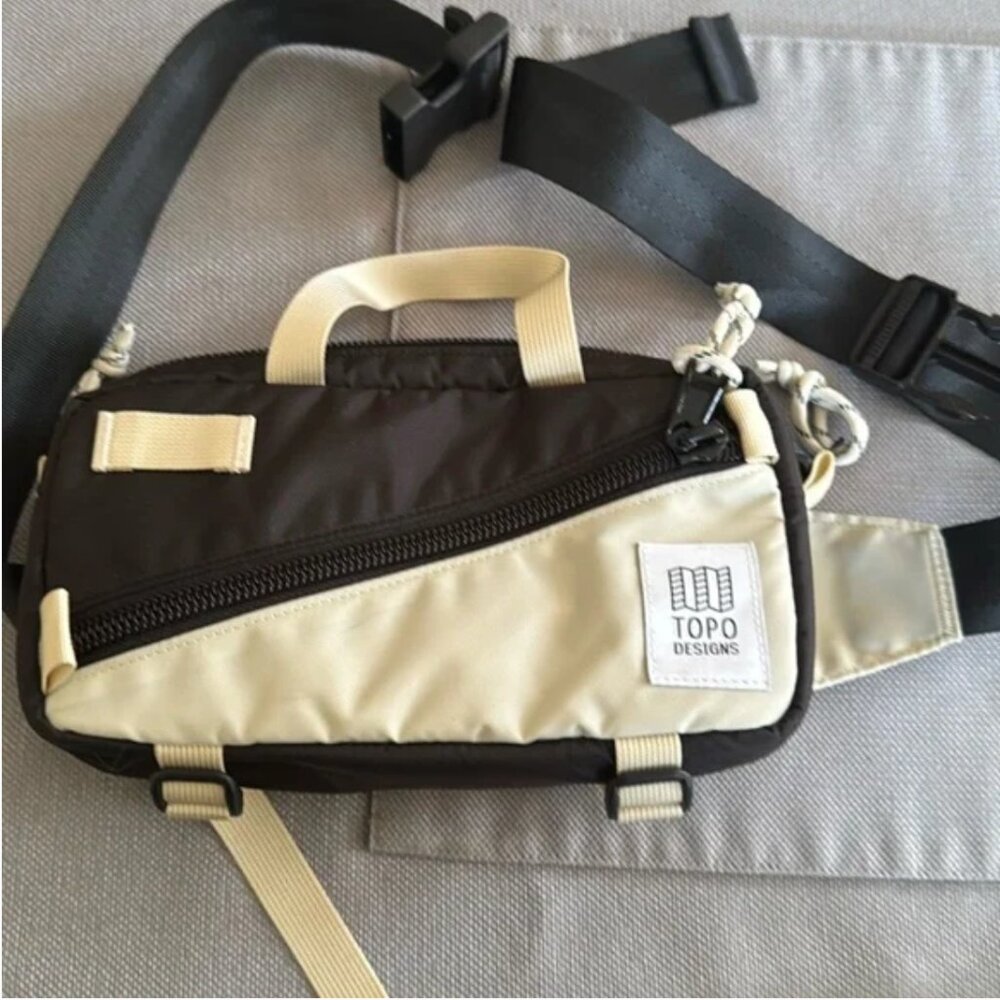 Topo Designs Black and Cream Travel Bag